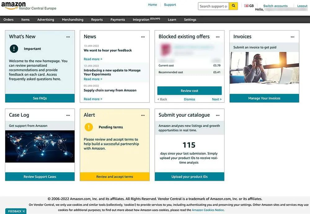 amazon-vendor-central-console